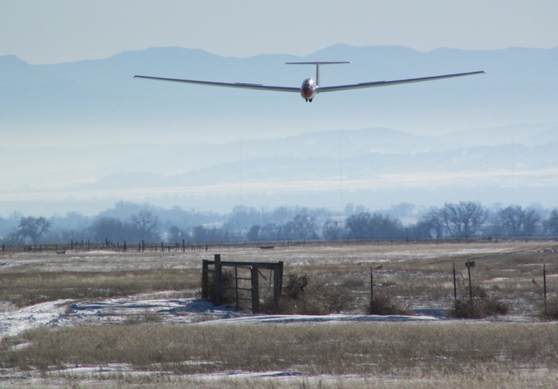 Craig W. and Howie S. landing at Owl Canyon in the snow, New Years Day 2016